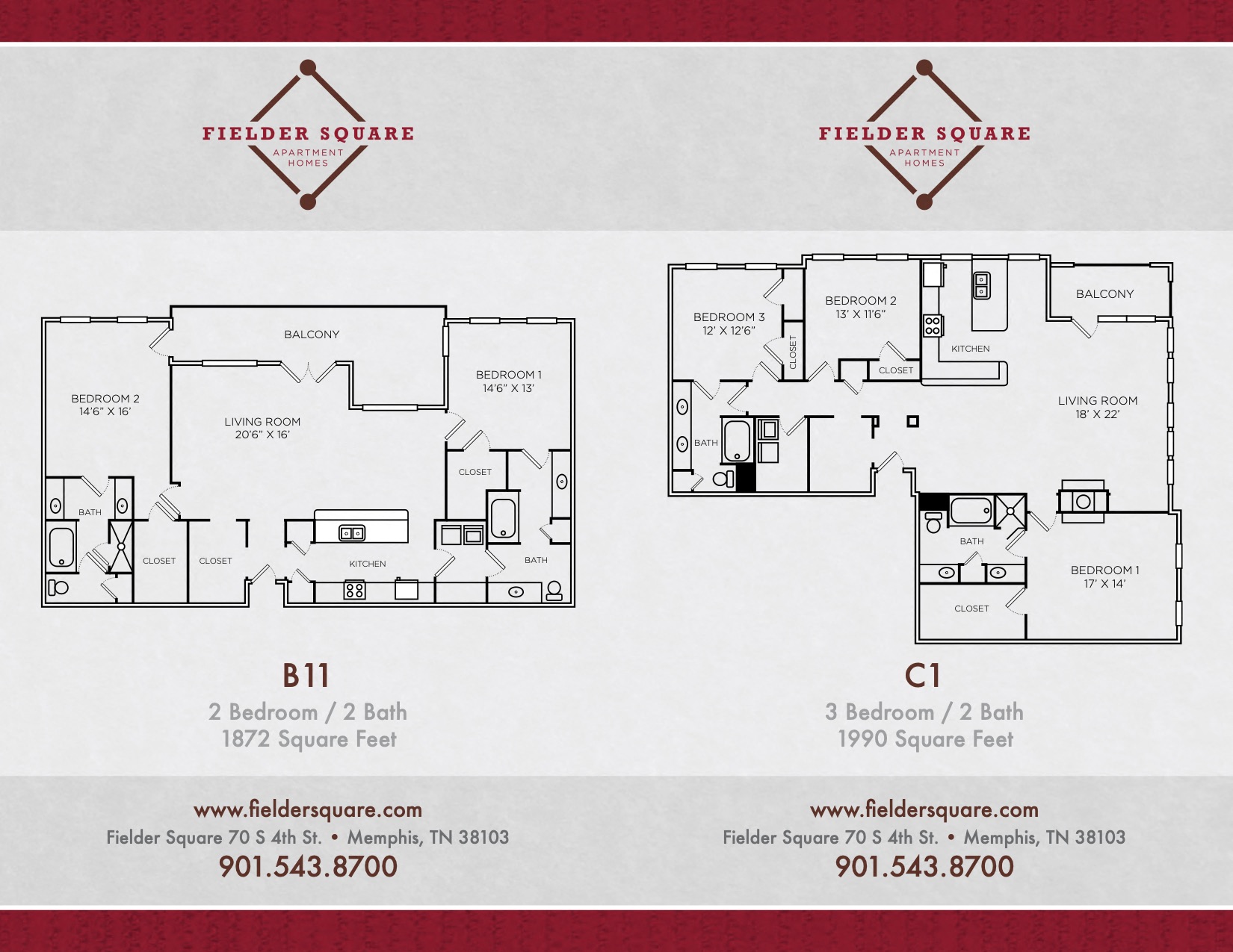 Floor plan for 3 beds, 2 baths, 1949 sqft
